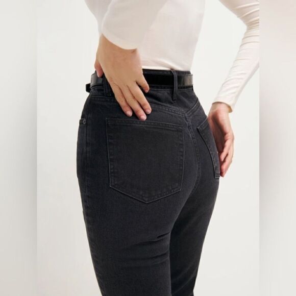 Reformation Cynthia Black Jeans High Rise Straight Leg Size 27 - Picture 4 of 11